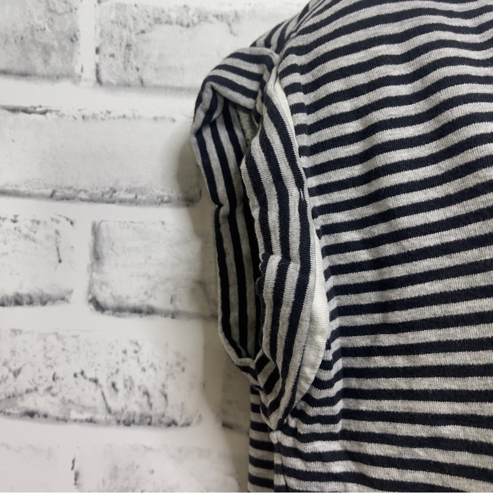 ATHLETA Ease Up Gray Black Striped 2 Square Pocket Tunic Dress Small Petite - Picture 4 of 9